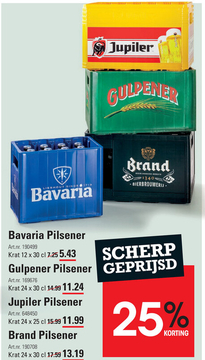 Aanbieding: Bavaria, Gulpener, Jupiler of Brand pilsener