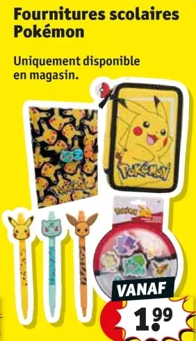 Offre: Fournitures scolaires Pokémon