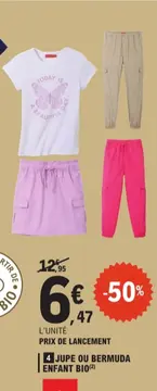 Aanbieding: JUPE OU BERMUDA ENFANT BIO