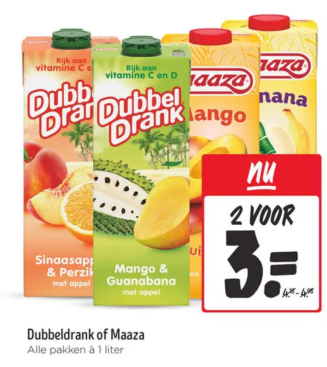Aanbieding: Dubbeldrank of Maaza