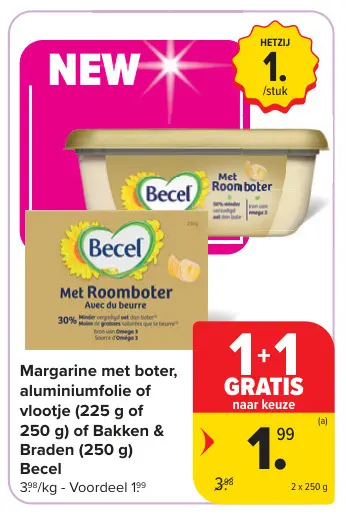 Promotie: Margarine met boter, aluminiumfolie of vlootje of Bakken & Braden