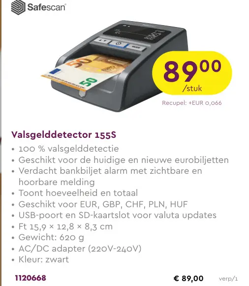Promotie: Valsgelddetector 155S