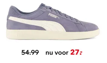 Aanbieding: Puma Smash suede heren sneakers grijs blauw