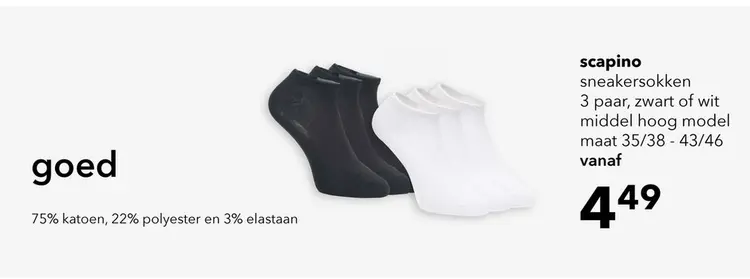 Aanbieding: Scapino 3 paar Osaga sneakersokken