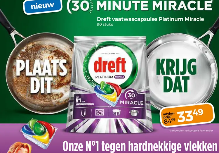 Aanbieding: vaatwascapsules Platinum Miracle