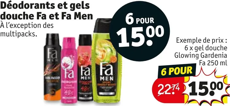 Offre: Déodorants et gels douche