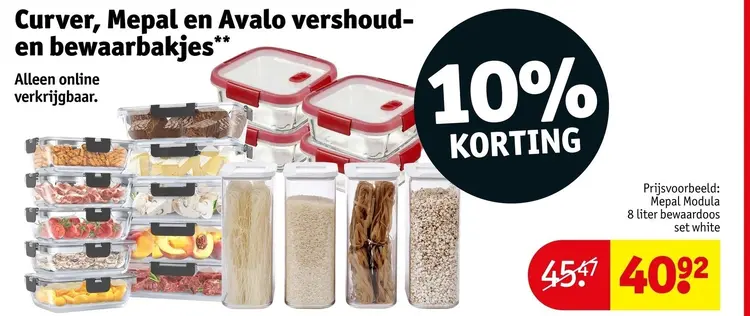 Aanbieding: Curver, Mepal en Avalo vershoud- en bewaarbakjes