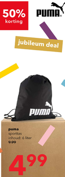 Aanbieding: Puma Phase gymtas zwart 6 liter