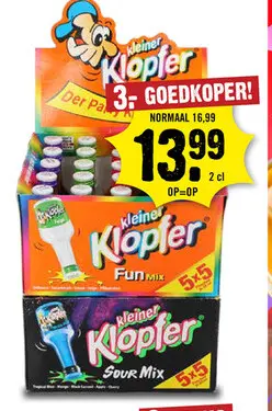 Aanbieding: Kleiner Klopfer Fun Mix 25 x 2 cl