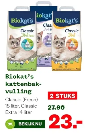 Aanbieding: Biokat's kattenbakvulling