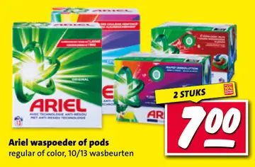 Aanbieding: Ariel waspoeder of pods