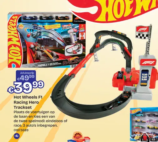 Aanbieding: Hot Wheels F1 Racing Hero Trackset met 3 auto's