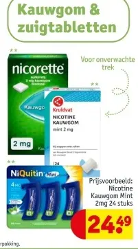 Aanbieding: Nicotine Kauwgom Mint