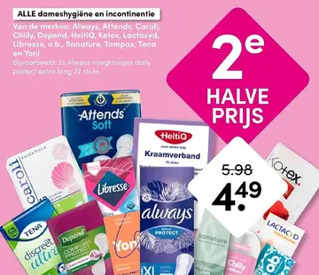 Aanbieding: dameshygiëne en incontinentie