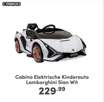 Aanbieding: Cabino Elektrische Kinderauto Lamborghini Sian Wit