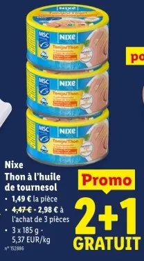 Offre: Thon à l'huile de tournesol