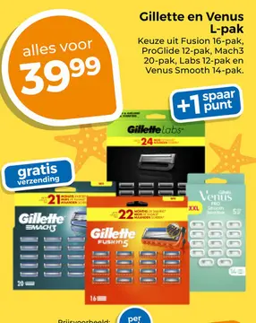 Aanbieding: Gillette en Venus L-pak