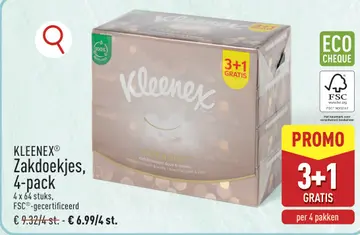 Aanbieding: KLEENEX® Zakdoekjes, 4-pack