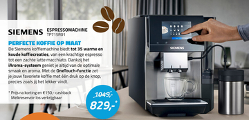 Aanbieding: SIEMENS ESPRESSOMACHINE TP715R01