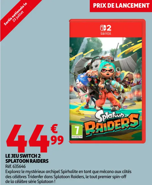 Offre: Le jeu switch 2 Splatoon Raiders