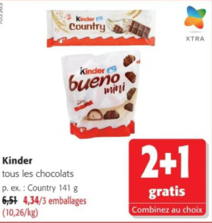 Offre: Kinder tous les chocolats