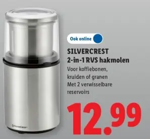 Aanbieding: 2-in-1 RVS hakmolen