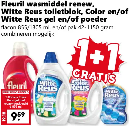 Aanbieding: Wasmiddel renew, toiletblok, Color en/of gel en/of poeder