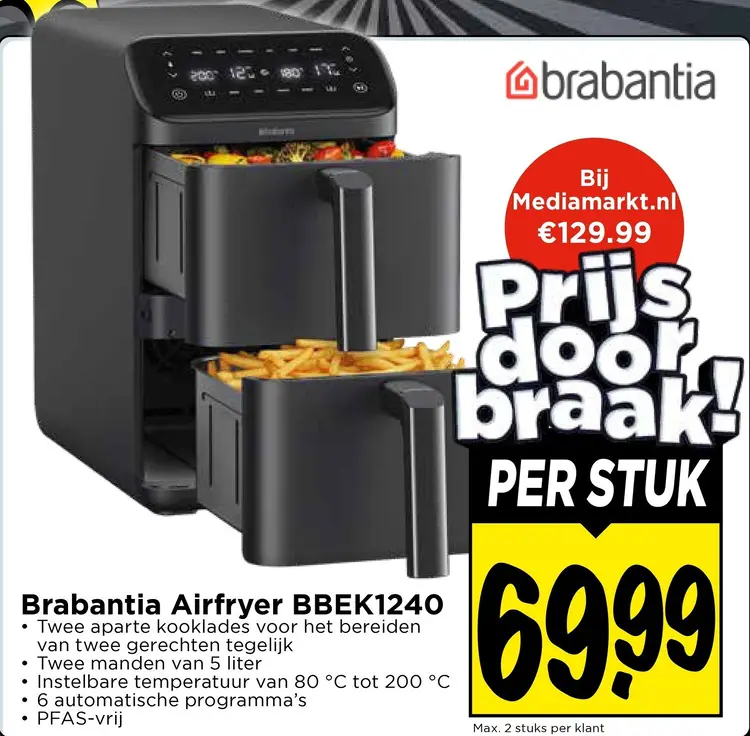 Aanbieding: Brabantia Airfryer BBEK1240