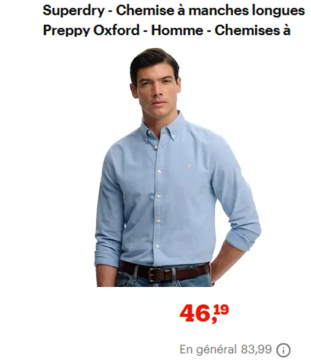 Offre: Superdry chemise a manches longues