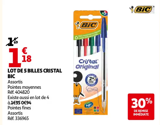 Offre: Lot de 5 billes cristal