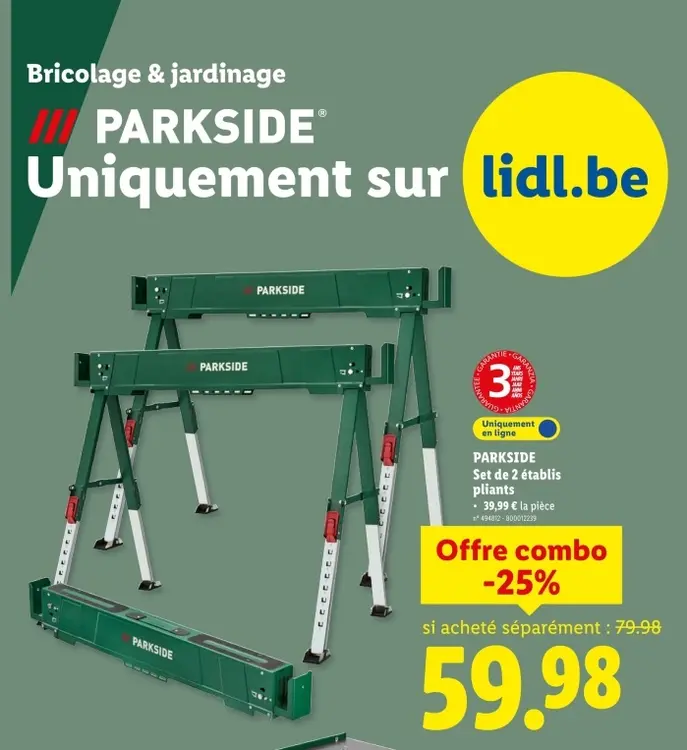 Offre: Set de 2 établis pliants