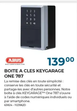 Offre: BOITE A CLES KEYGARAGE ONE 787