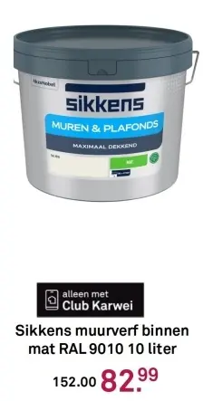 Aanbieding: Muurverf binnen mat RAL 9010