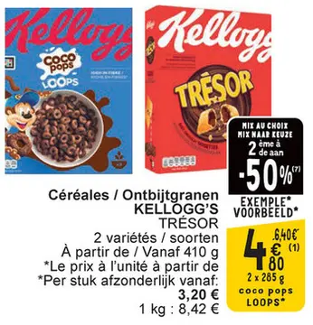 Offre: Céréales / Ontbijtgranen KELLOGG'S TRÉSOR