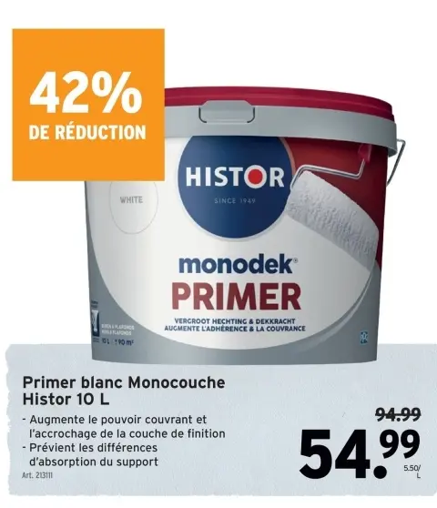 Offre: Primer blanc Monocouche