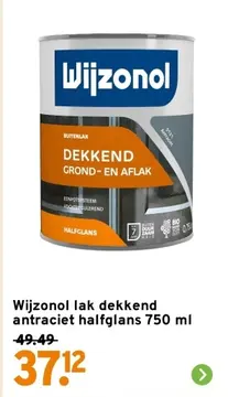 Aanbieding: Wijzonol lak dekkend antraciet halfglans