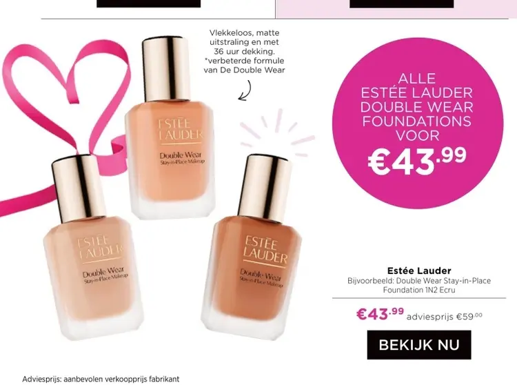 Aanbieding: Double Wear Stay-in-Place Foundation 1N2 Ecru
