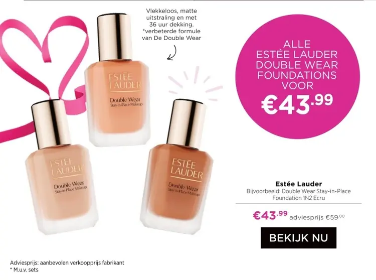 Aanbieding: Double Wear Stay-in-Place Foundation 1N2 Ecru