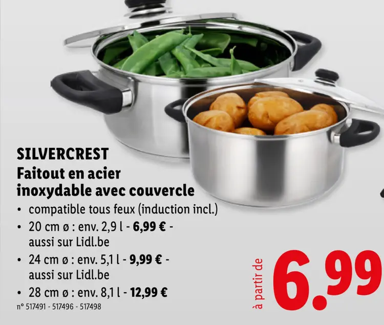 Offre: Faitout en acier inoxydable avec couvercle