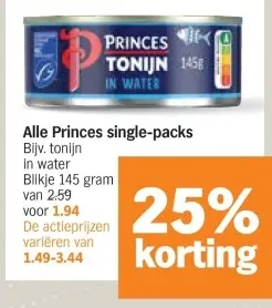Aanbieding: Princes tonijn