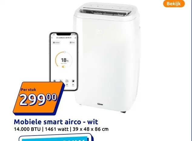 Aanbieding: Mobiele smart airco - wit