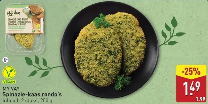 Aanbieding: Spinazie-kaas rondo's