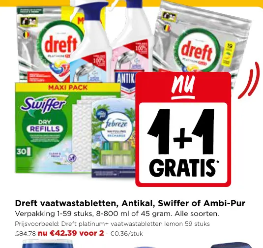 Promotie: Dreft vaatwastabletten, Antikal, Swiffer or Ambi-Pur