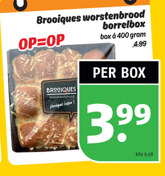 Aanbieding: Brooiques worstenbrood borrelbox