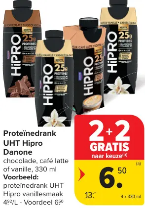 Promotie: Proteïnedrank UHT Hipro Danone
