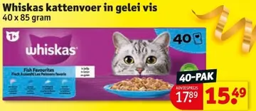 Aanbieding: Whiskas kattenvoer in gelei vis