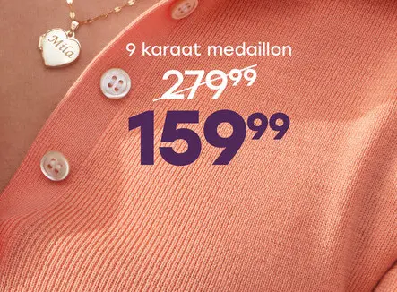 Aanbieding: 9 karaat medaillon