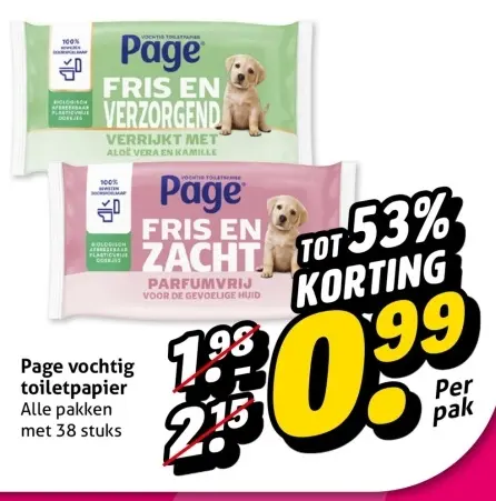 Aanbieding: vochtig toiletpapier