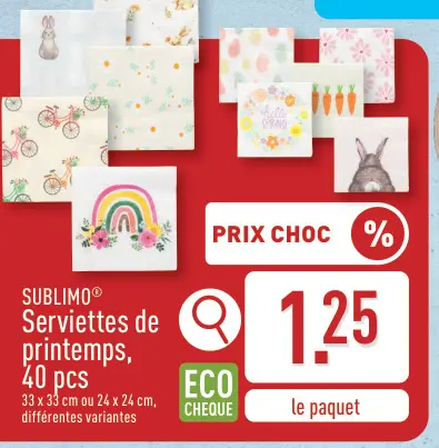 Offre: Serviettes de printemps