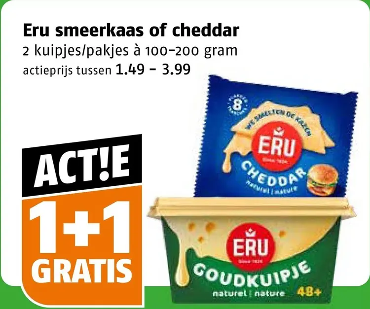 Aanbieding: Smeerkaas of cheddar
